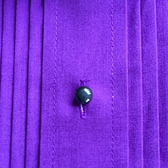 🔮 PURPLE WING COLLAR TUXEDO SHIRT BY HENRY SEGAL Sz UniSex Medium NWOT - Picture 2 of 14